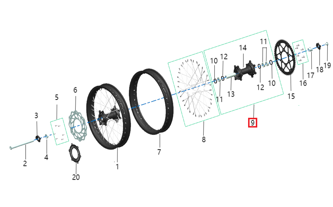 Buje trasero completo (KOMODO)