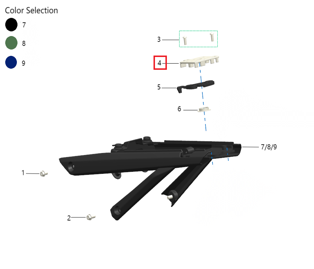 Soporte bloqueo asiento (KOMODO L3e)